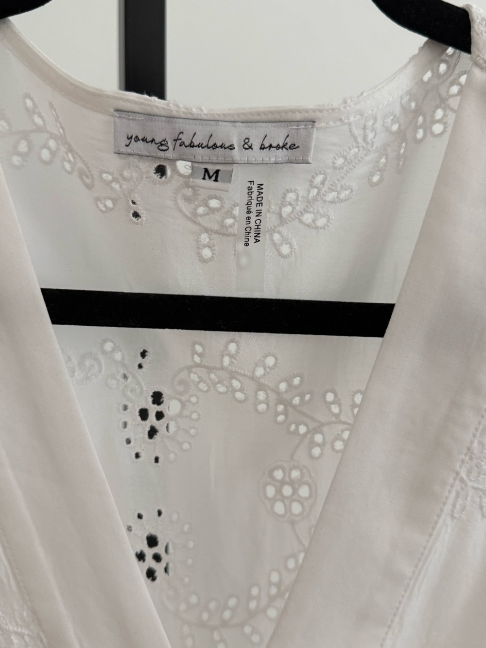 Young Fabulous & Broke White Eyelet Wrap Blouse - Picture 3 of 4